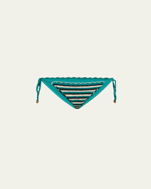 Maia Striped Crochet Bikini Bottoms